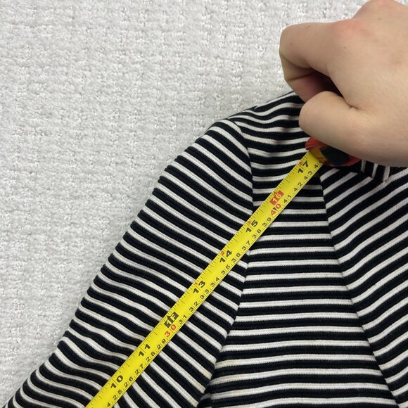 BCBG Maxazria Women Black / White Striped Blazer Jacket Size Small Preppy Glam - Picture 10 of 14